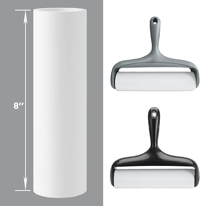 8 inch Large Surface Lint Roller Refills for Scotch-Brite 50% Stickier 8" Wide Lint Roller Replacement Refills for Pet Hair Extra Sticky 60 Sheets per Refill Pack of 6 Total 360 Sheets