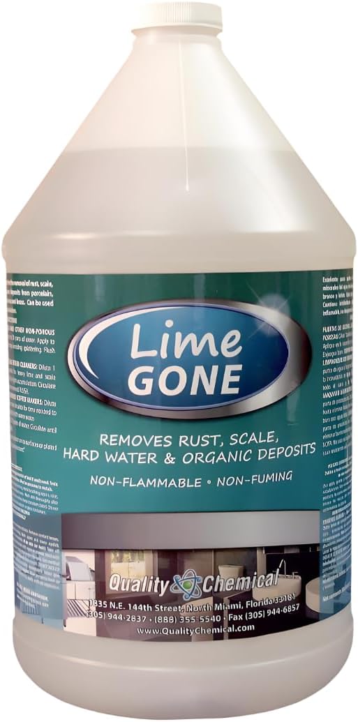 Quality Chemical Lime-Gone Remover - Calcium, Lime and Hard Water Stain Remover for Bathroom, Shower and Tile - Lime a Way - 128 oz (Pack of 1)