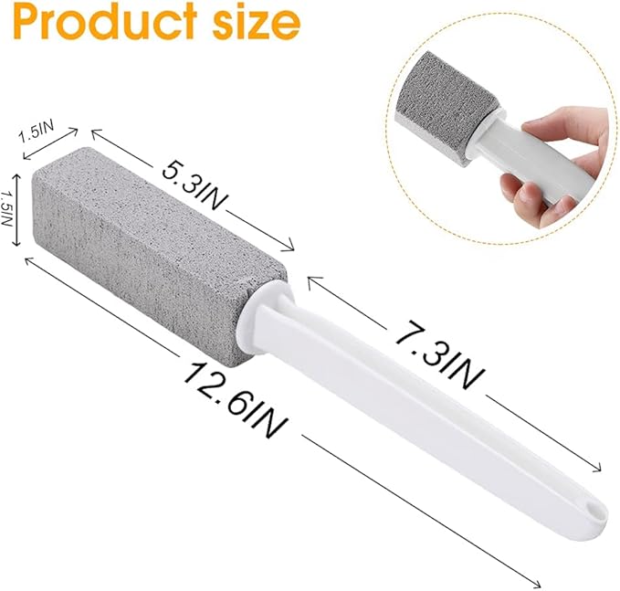 2 Pack Toilet Cleaner Hard Water Build up Remover with Ergonomic Handle, Pumice Stone Cleanning Tool Stain Hard Water Ring Cleaner for Toilet, Pool, Bathroom, Sink