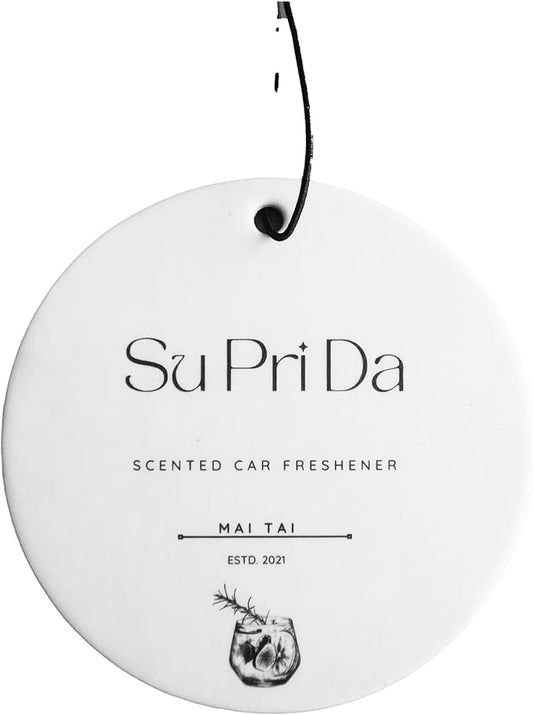 -Luxurious Organic Car Air Freshener – Eco-Friendly & Long-Lasting Scent Made in Thailand – Feel Nostalgia – 5 Unique Scents for a Memorable Driving Experience- Pack of 1 (Mai Tai)