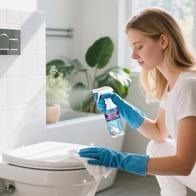 Bathroom Descaler Foam Cleaner, 2025 New Upgrade Bathroom Descaler, Stubborn Stains Cleaner, All Purpose Bathroom Cleaner Spray for Home Kitchen(120ml, 2pcs)