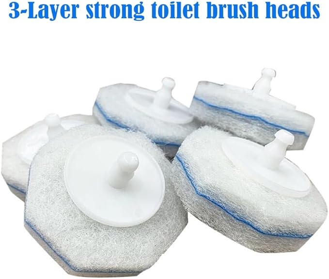 Disposable toilet brush head refill, with blue cleaner, 50 pcs