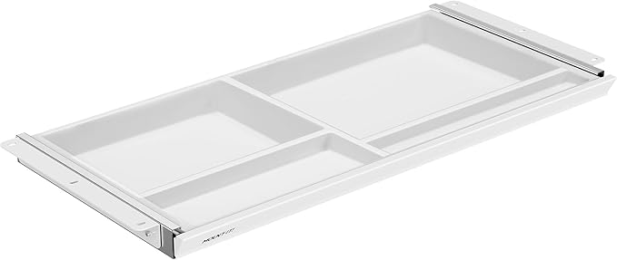 Mount-It! Under Desk Drawer - Deep Under Counter Drawer Organizer - Slide Out Standing Desk Storage Attachment - 25.8" Width Under Table Storage Compartment - White