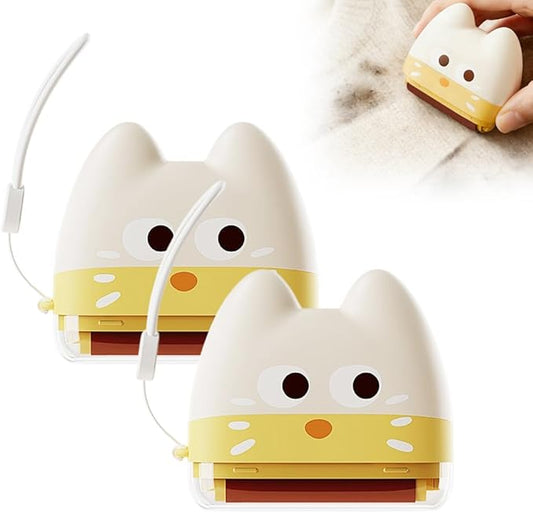 Portable Washable Lint Roller, 2026 New Reusable 2 in 1 Lint Rollers and Fabric Shaver, Mini Lint Roller Pet Hair Remover for Pet Hair and Dust Removal, Lint Remover for Clothes (Yellow-2PCS)