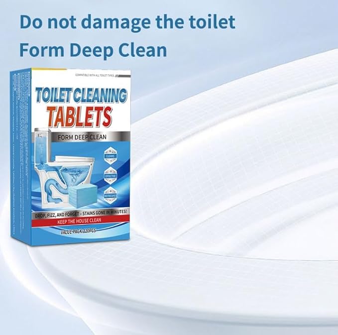 Toilet Bowl Cleaner Tablets, Deep Clean Formula, Put in the Toilet Tank,120 Pack Value Set