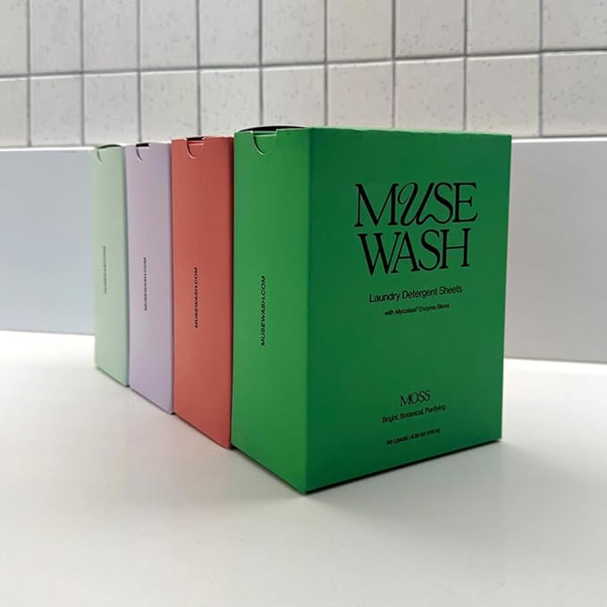 Laundry Detergent Sheets | Enzyme-Powered, Vegan, Paraben-Free | Sensitive Skin | Plastic-Free, Eco-Friendly, Travel-Ready Packaging (50 Loads – 1 Box, LULL Unscented)