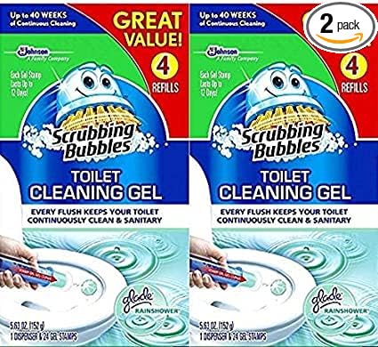 Mega Value Scrubbing Bubbles Toilet Cleaning Gel Fresh, 2 Dispensers, 8 Refills, 48 Gel Stamps, 10.72oz