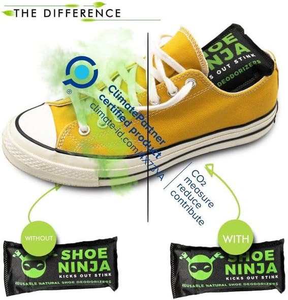 Charcoal Shoe Deodorizer Inserts - Shoe Odor Eliminator - Activated Charcoal Shoe Deodorizer Bags to Absorb Shoe Smell - Pack of 4 Shoe Smell Eliminator with Nail Clippers