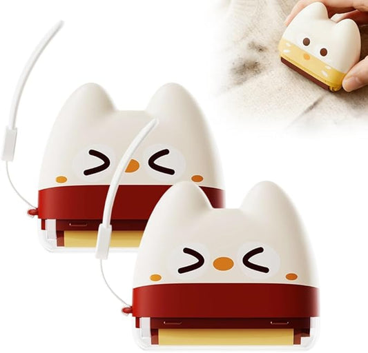 Portable Washable Lint Roller, 2026 New Reusable 2 in 1 Lint Rollers and Fabric Shaver, Mini Lint Roller Pet Hair Remover for Pet Hair and Dust Removal, Lint Remover for Clothes (Red-2PCS)