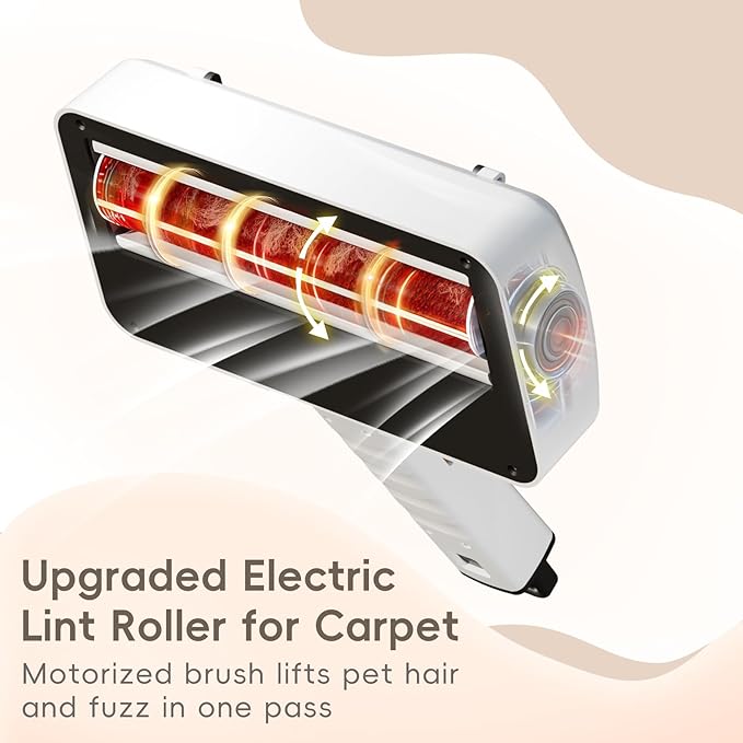 Lintlock Pet Hair Remover for Carpet, Electric Lint Roller Adjustable Handle Reusable Carpet Rake Dog Cat Hair Removal Tool for Carpets, Rugs, Furniture
