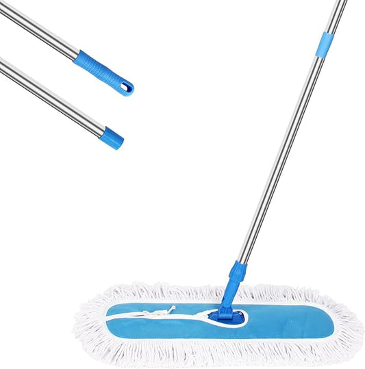 24" Commercial Dust Mop, MEIBEI Dust Floor Mop with Cotton mop Head, Dust Mop for Hardwood Floors with Long Handle, Industrial Dust Mop for Factory, Shopping Mall, Garage, Company, Hotel (24*5 inch)