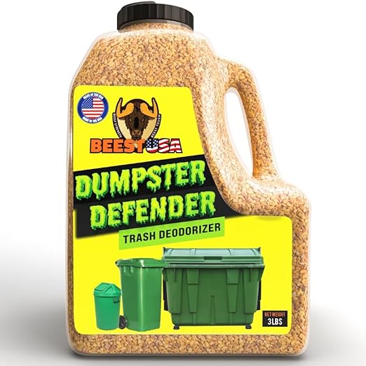 BEEST Dumpster Defender - 3lbs Outdoor Trash Can Deodorizer & Liquid Waste Absorber (Made in USA) Biodegradable Trash Can Odor Eliminator - Powerful Garbage Deodorizer for Always-Fresh Bins - 14 Cups