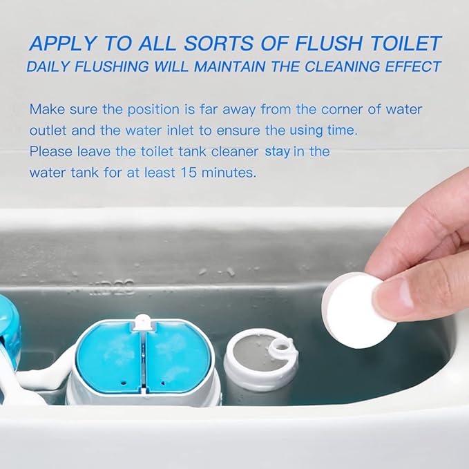 KIISIISO Toilet Bowl Cleaners Tablets(12 Pack), Household Lime Rust Removers, Automatic Toilet Tank Cleaner, with Sustained Release Technology for Bathroom Cleaners