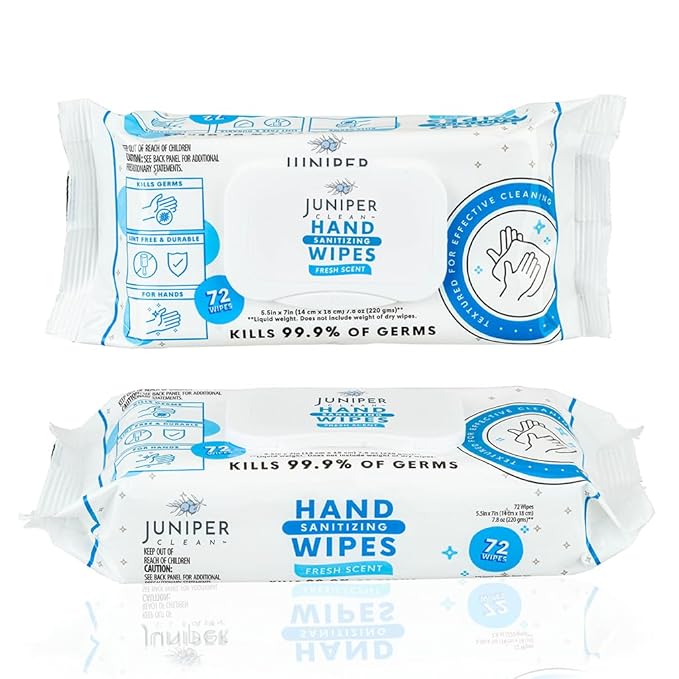 1 Pack Hand Sanitizing Wipes, 72 Count Disposable Hand Sanitizer Wipes, Fresh Scent, Lint Free & Durable