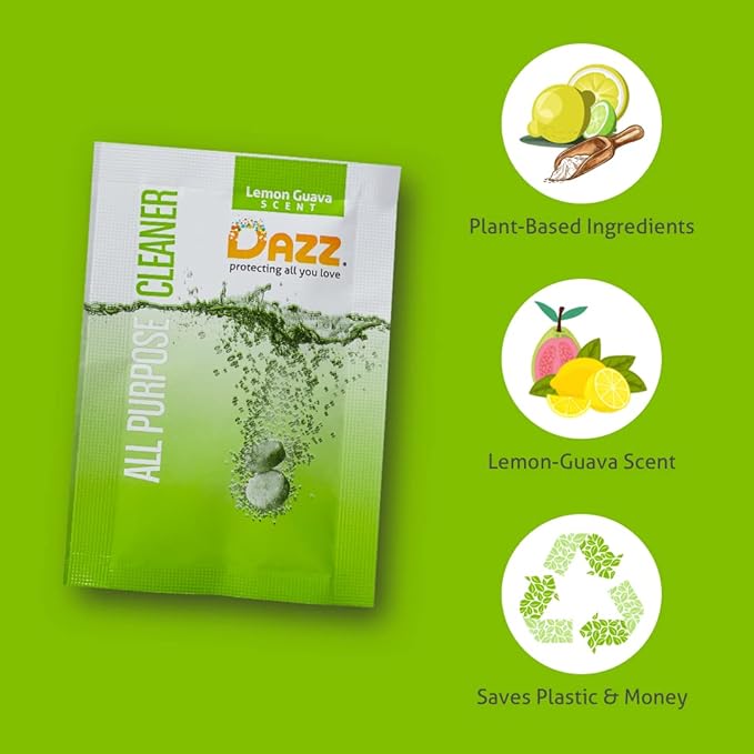 DAZZ Natural Cleaning Tablets - All Purpose Cleaner Refill Pack - Makes (4) 32oz Bottles - Just Add Water