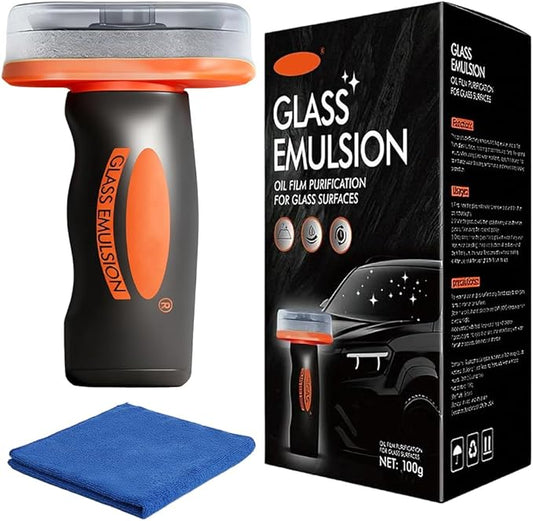 2025 Handheld Glass Oil-Film Remover, New Upgrade Emulsion Cleaner Glass Cleaning Board, Automotive Oil Film Cleaning Brush for Car Windows (1)