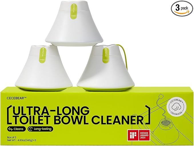 Ultra-Long Lasting Toilet Bowl Cleaner Tablets in Bottles, 3 Bottles, Automatic Long-Lasting Blue Toilet Cleaner, Large Capacity, Easy to Use