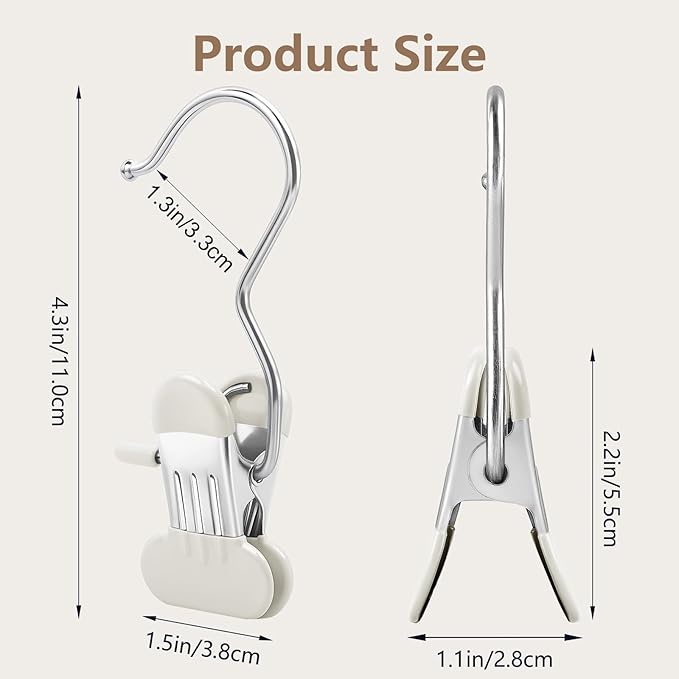 Wide 20 Pack Leggings Hangers for Closet, Metal Pants Hangers with Clips, Non-Slip Skirt Boot Jeans Hanger, Stackable Closet Organizer Space Saving White