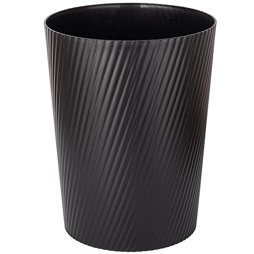 UUJOLY Small Trash Can Wastebasket Garbage Can Container Bins for Bathrooms, Laundry Room, Kitchens, Offices, Kids Rooms, Dorms (Black)