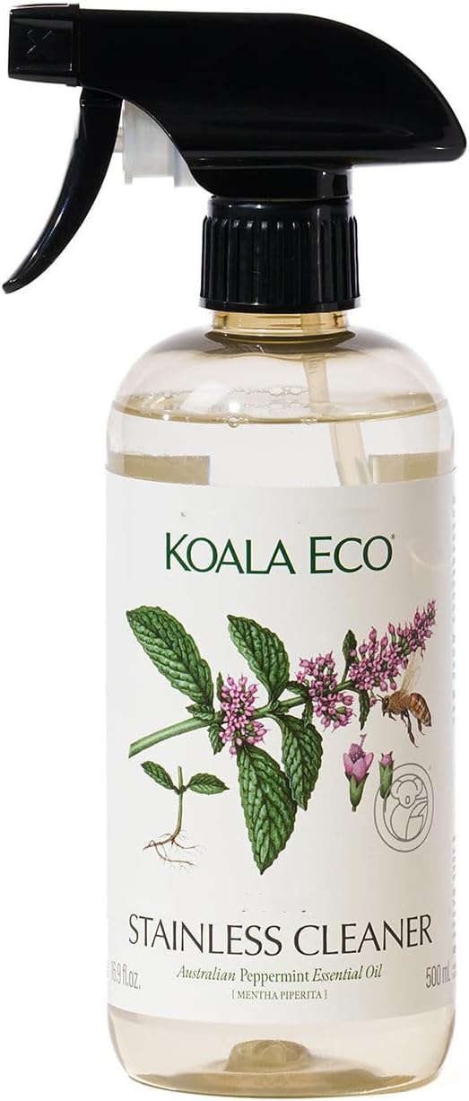 Koala Eco Stainless Steel & Chrome Cleaner - Peppermint Essential Oil - 16oz