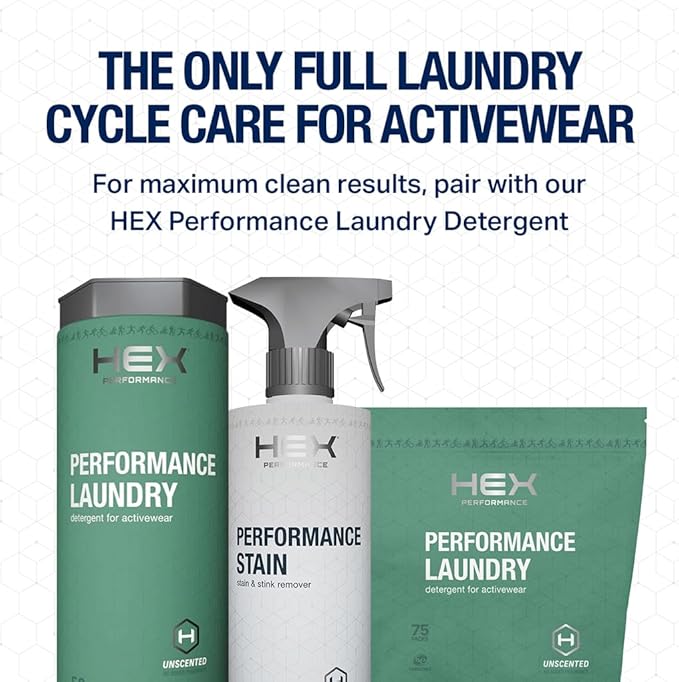 HEX Performance Stain & Stink Remover, Unscented, 44oz (Pack of 2) - Designed for Activewear, Eco-friendly