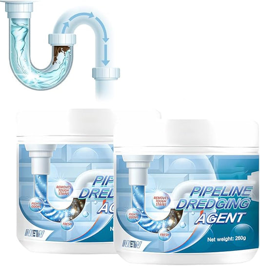 Powerful Pipe Dredging Agent, 2026 New Pipe Cleaner for Kitchen, Sink Drain Cleaner, Pipes Cleaning Tool, Clog Remover for Bathroom, Toilets and Showers (2Pcs)