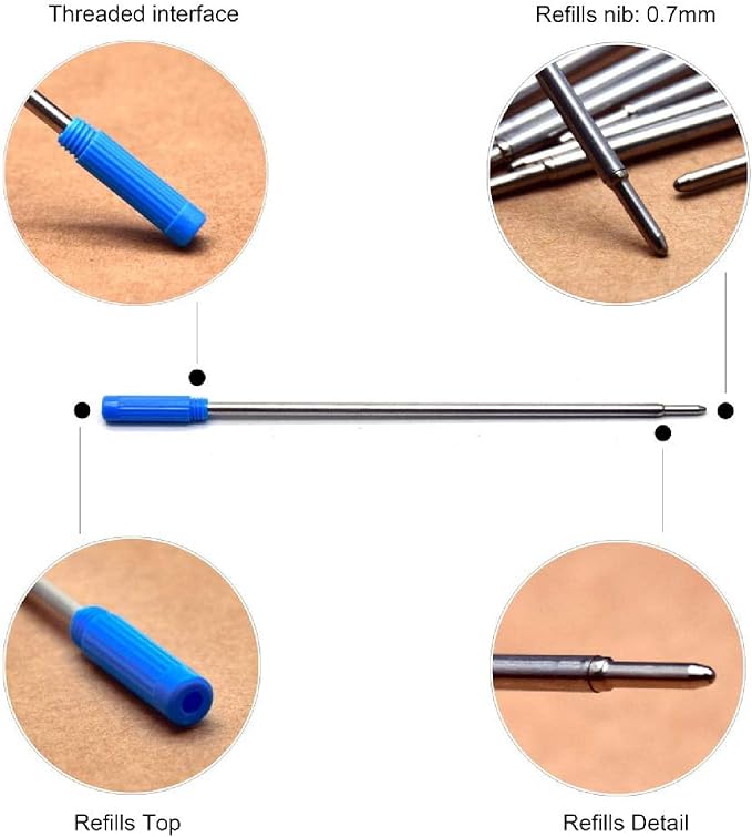 SEIWEI Ballpoint Pen Refill Replaceable Metal Ballpoint Pen Refills Oil Based Ink Smooth Writing School Office Stationery Red 1.0mm