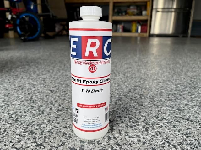 #1 Epoxy Cleaner – 1 N' Done 16 oz Concentrate | Makes 2.5+ Gallons | Removes Tire Marks, Oil & Grime | No Haze or Sticky Residue | For Epoxy Floors & Sealed Concrete