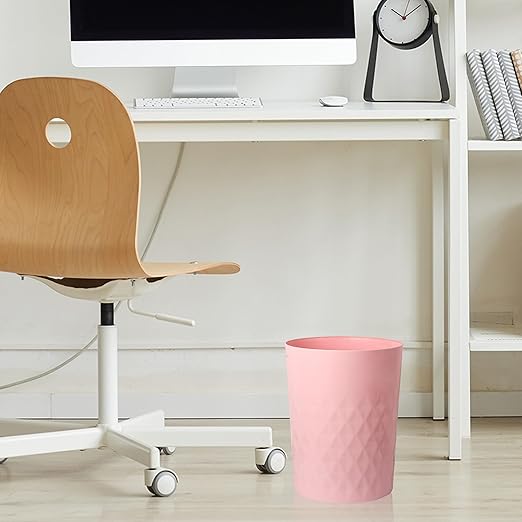 JiatuA 3 Pack Small Trash Can with Trash Bags Bathroom Garbage Bin Round Plastic Waste Basket for Kitchen, Bedroom, Office, College Dorm, Craft Room, Pink