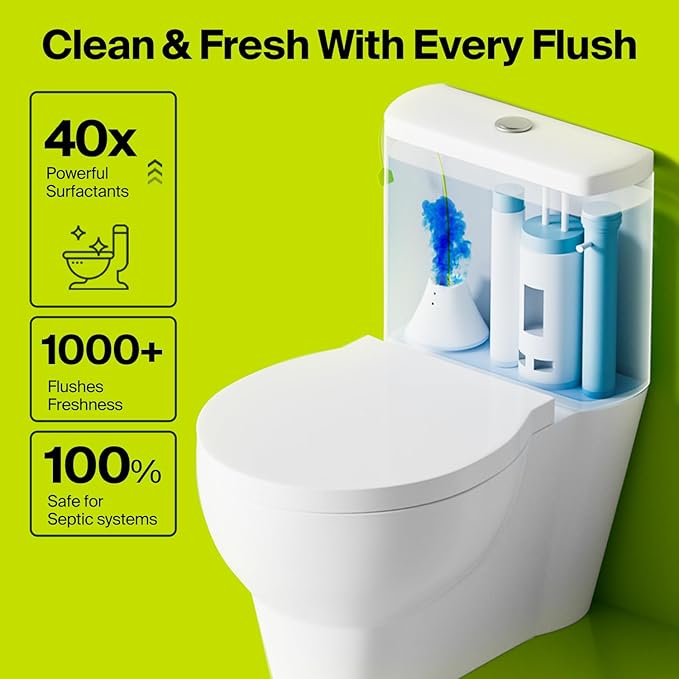 Ultra-Long Lasting Toilet Bowl Cleaner Tablets in Bottles, 3 Bottles, Automatic Long-Lasting Blue Toilet Cleaner, Large Capacity, Easy to Use