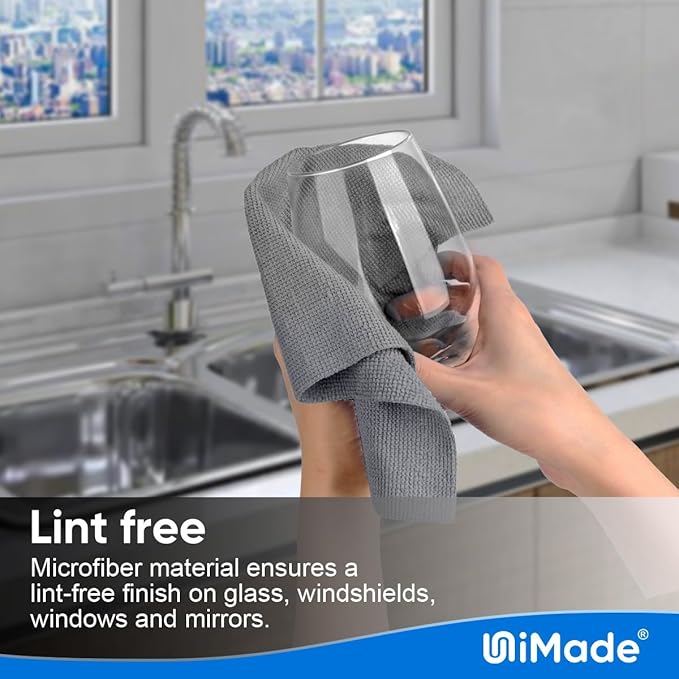 Microfiber Cleaning Cloth, 20 Pack Reusable Microfiber Towels for Cars Lint Free Cleaning Shop Towel Rags for Home Kitchen Automotive Bar Mechanic Restaurant Garage, 11.5"x 11.5", Grey