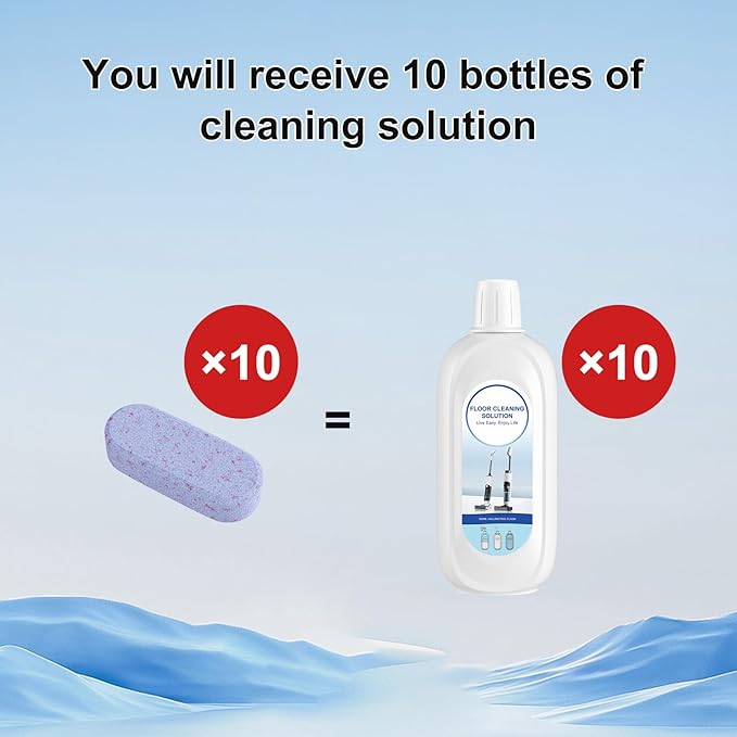 10 Bottles Compatible with Tineco Cleaning Solution Pet 500ml Per Bottle Lavender Scents Floor Cleaner Compatible with All Robot Vacuums with Mopping and Cordless Wet/Dry Vacuum (Lavender)