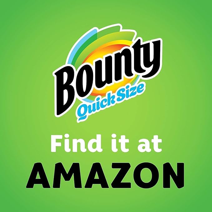 Bounty Quick Size Paper Towels, White, 8 Family Rolls = 20 Regular Rolls (Packaging May Vary)