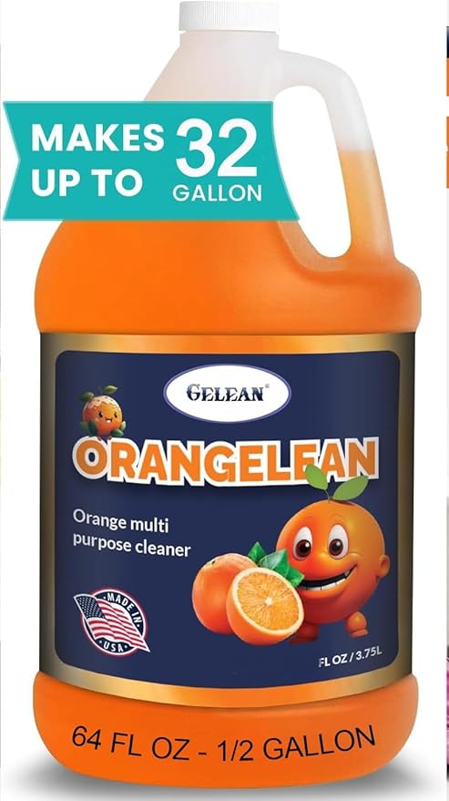 Multi Purpose Cleaner Pet Odor eliminator 64oz - Concentrate MAKES 32 GALLON - MADE IN USA- pH Neutral - Strong Floor Cleaner Odor eliminator - Stain Remover Cleaner & Deodorant (64 Fl Oz, Orangelean)