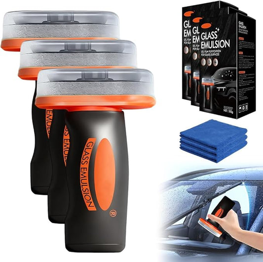 2025 Handheld Glass Oil-Film Remover, New Upgrade Emulsion Cleaner Glass Cleaning Board, Automotive Oil Film Cleaning Brush for Car Windows (3)