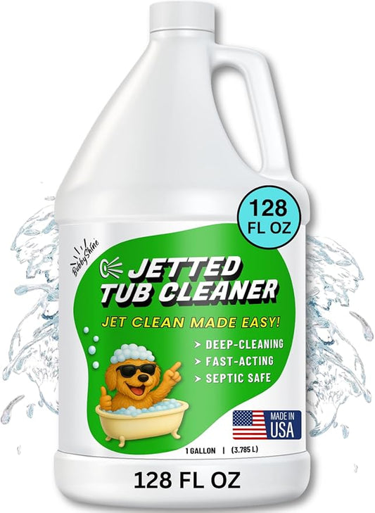 Jetted Tub Cleaner for Whirlpool & Jacuzzi Baths – Deep Jet Line & Pipe Flush Formula Removes Yuck, Buildup & Residue – Heavy Duty Bathtub Jet Cleaner for Acrylic & Fiberglass Tubs – Made in USA