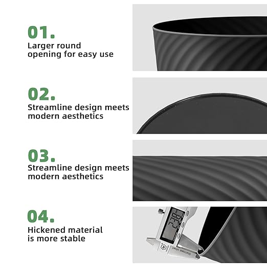 Small Trash Can 1.8 Gallons, Bathroom Trash Can & Garbage Can with 6 Trash Bags, Bedroom Trash Bin & Waste Basket for Office, Bedroom, Living Room, Kitchen, Compact Space (6-Black)