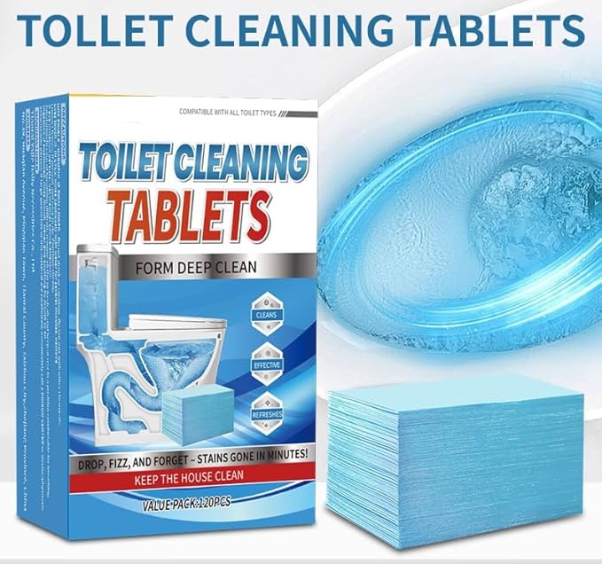 Toilet Bowl Cleaner Tablets, Deep Clean Formula, Put in the Toilet Tank,120 Pack Value Set