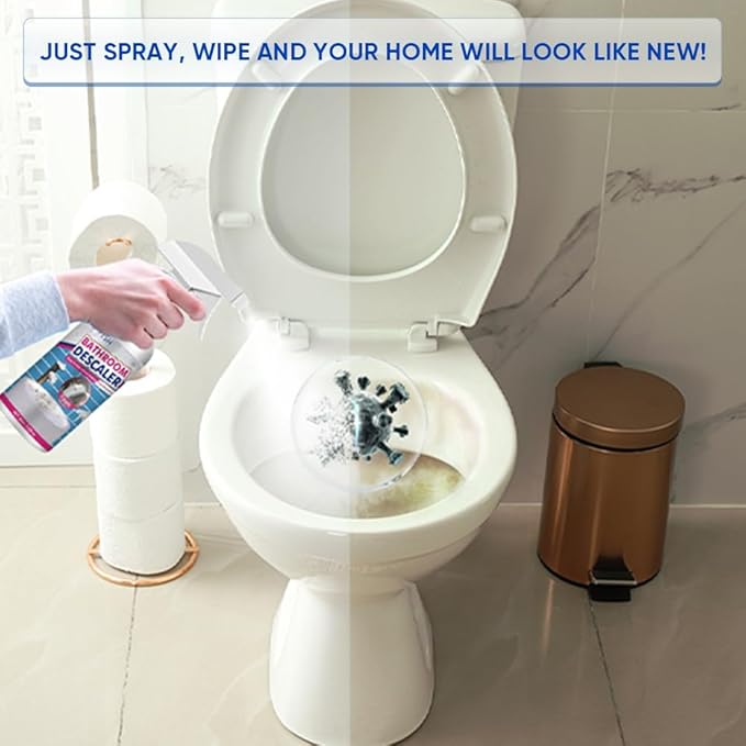 Bathroom Descaler Foam Cleaner, All-In-One Powerful Cleaner Spray, Strong Shower, Bathtub, Glass, Faucet, Tile, and Toilet Cleaner for Stubborn Stains & Limescale Removal (2)