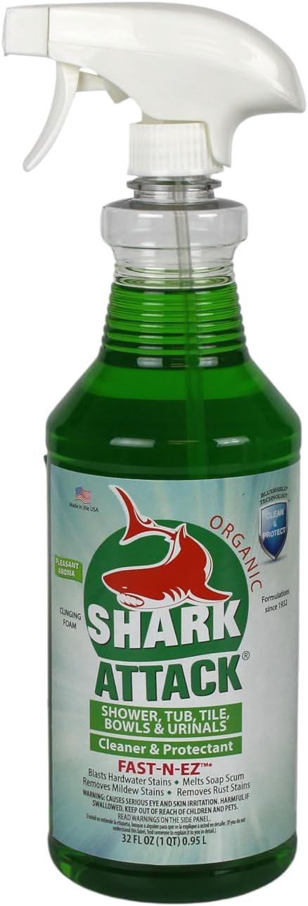 Shark Attack Organic - Bathroom Cleaner & Protectant - 32 oz, Green