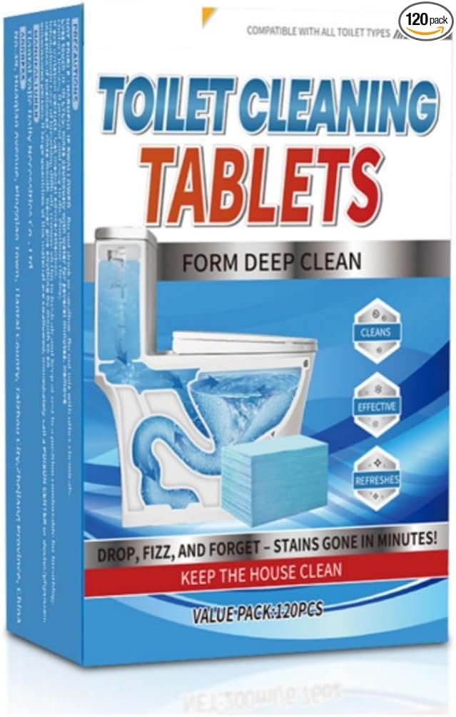 Toilet Bowl Cleaner Tablets, Deep Clean Formula, Put in the Toilet Tank,120 Pack Value Set