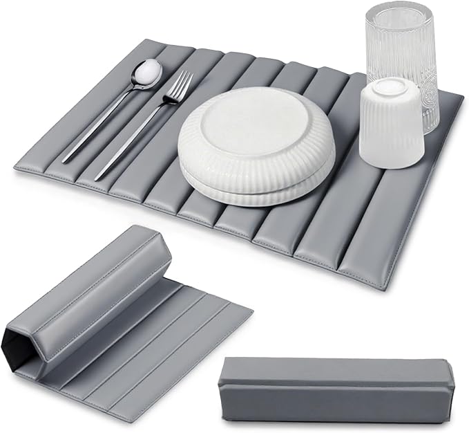 Large Stone Dish Drying Mat for Kitchen Counter 24x16 Inch - Super Absorbent Quick Dry Diatomaceous Earth with PU Leather, Foldable Space Saving Stone Bath Mats for bathroom