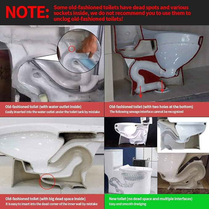 50 Inch Toilet Snake Drain Auger Cleaner Tool, Upgraded Grabber Unclogger Tool, Toilet Auger Clog Remover Tool, Stainless Steel Telescoping Rod for Pick/Grab Objects Clogged in Toilet Pipes/Drain