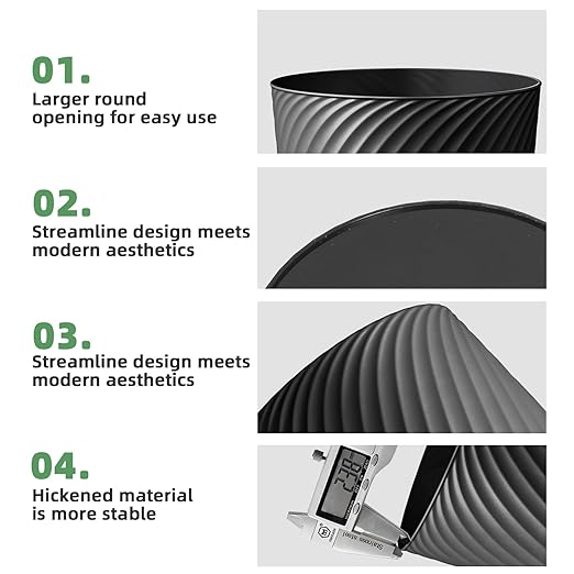 Small Trash Can 3 Pack 1.8 Gallons, Bathroom Trash Can & Garbage Can with 6 Trash Bags, Bedroom Trash Bin & Waste Basket for Office, Bedroom, Living Room, Kitchen, Compact Space