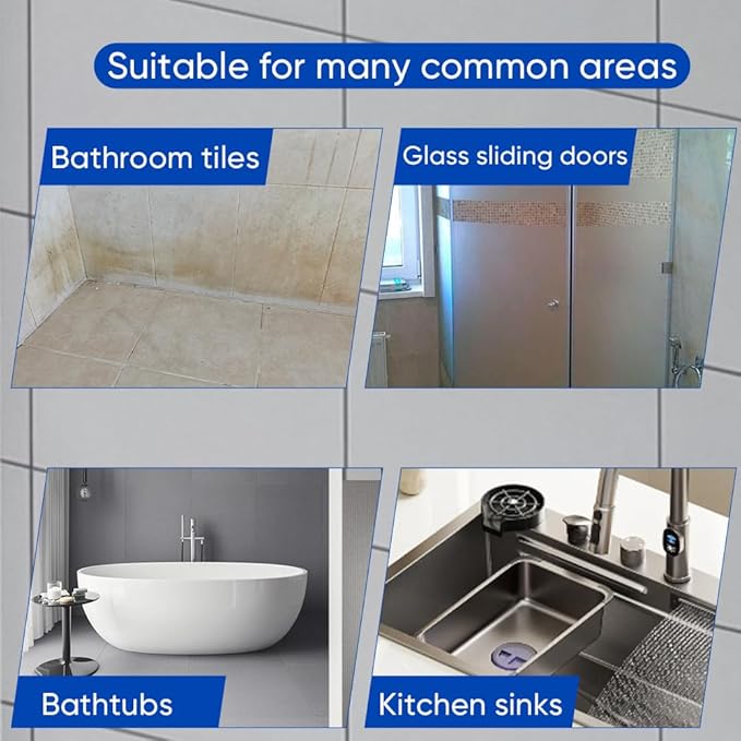 Bathroom Descaler Foam Cleaner, All-In-One Powerful Cleaner Spray, Strong Shower, Bathtub, Glass, Faucet, Tile, and Toilet Cleaner for Stubborn Stains & Limescale Removal (2)