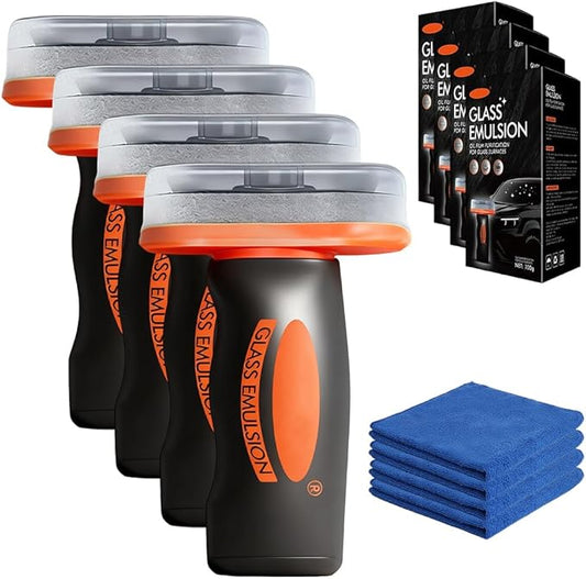 2025 Handheld Glass Oil-Film Remover, New Upgrade Emulsion Cleaner Glass Cleaning Board, Automotive Oil Film Cleaning Brush for Car Windows (4)