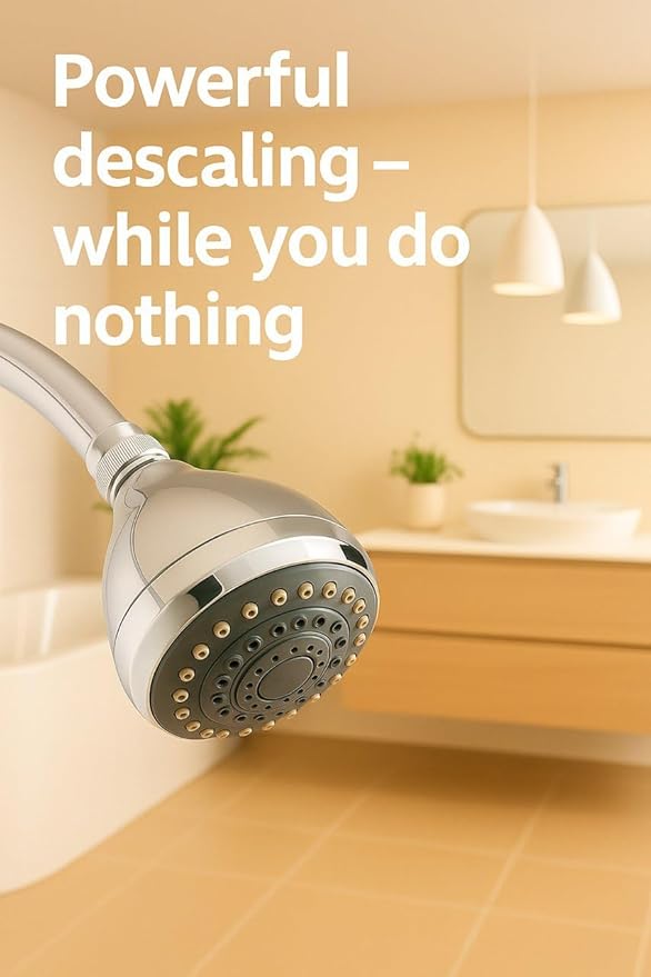 Shower Head Cleaner & Descaling Kit – Removes Calcium, Limescale & Hard Water Deposits – Eco-Friendly Vinegar & Citric Acid Formula with Tools