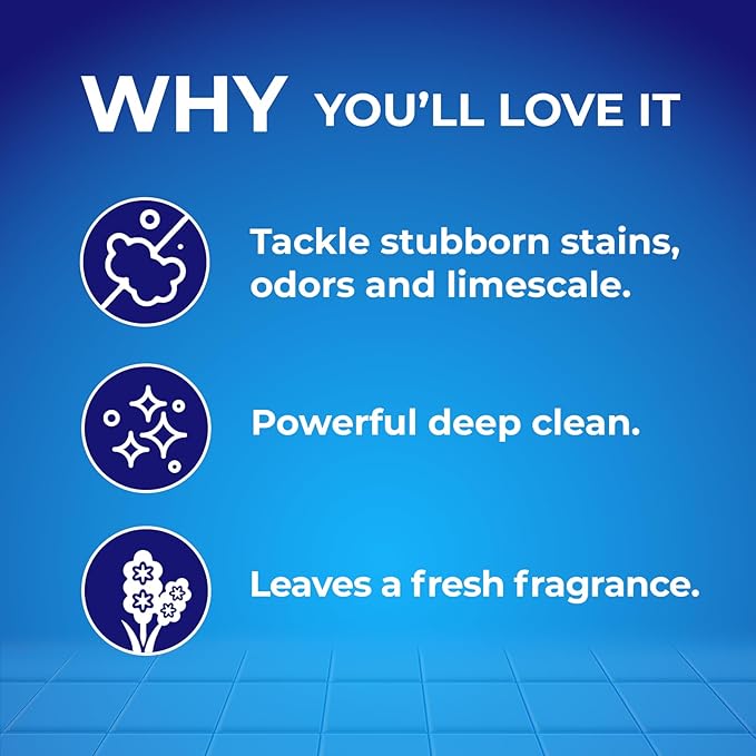 Foaming Toilet Bowl Cleaner – 10.5oz Auto-Activating Purple Foam, Removes Limescale & Odors, Lavender Scent, 3 Sachets