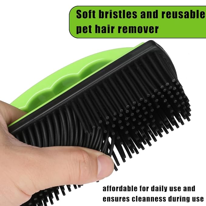 Pet Hair Remover Rubber Brush, Bath Brush for Dogs & Cats, Reusable Lint Roller, Furniture & Car Hair Removal Brush, Effective for Carpets, Couches, and Clothes