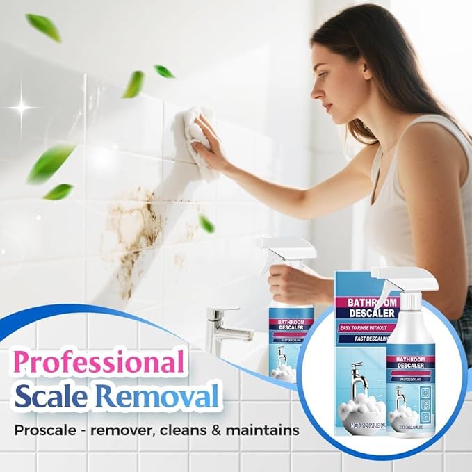 Bathroom Descaler Foam Cleaner, 2025 New Upgrade Bathroom Descaler, Stubborn Stains Cleaner, All Purpose Bathroom Cleaner Spray for Home Kitchen(120ml, 2pcs)